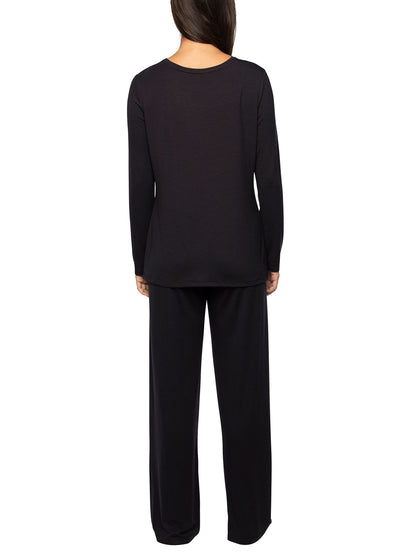 Vanity Fair Women's Beyond Comfort Modal Pajama Set (Short, Long Sleeve-Black, XX-Large