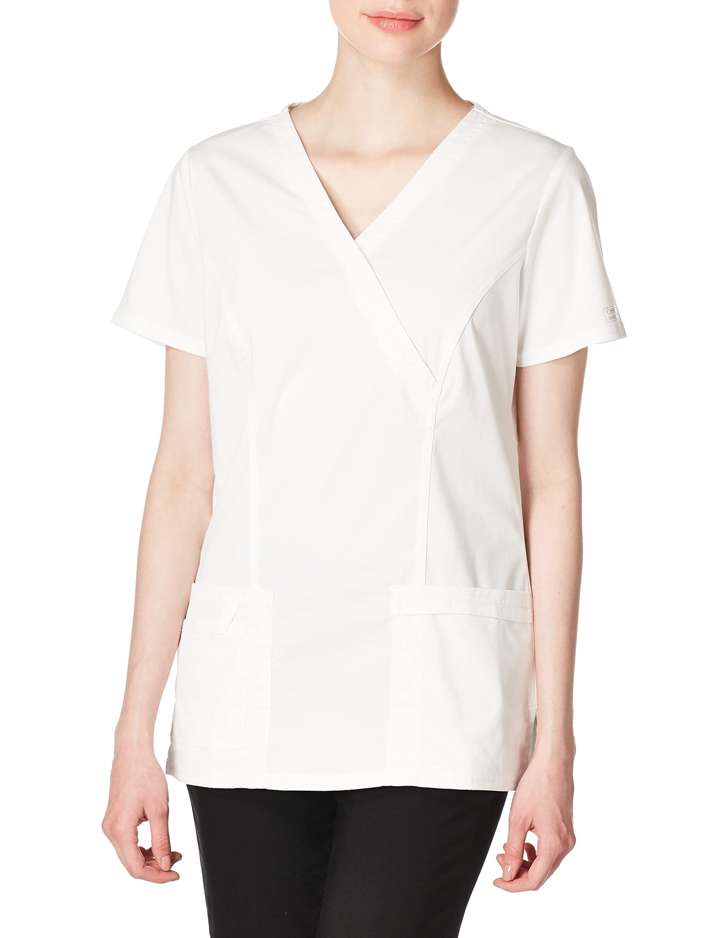 Cherokee Women's Workwear Scrubs Core Stretch Mock-Wrap Top (XX-Small), Wine (Copy)