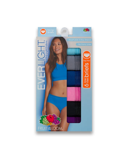 Fruit Of The Loom Women's Everlight Underwear Multipack, low rise Brief/assorted, 9