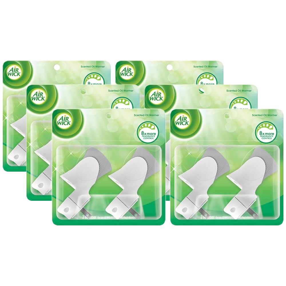 Air Wick Scented Oil Warmer Plugin Air Freshener, White, 2 ct (Pack of 2)