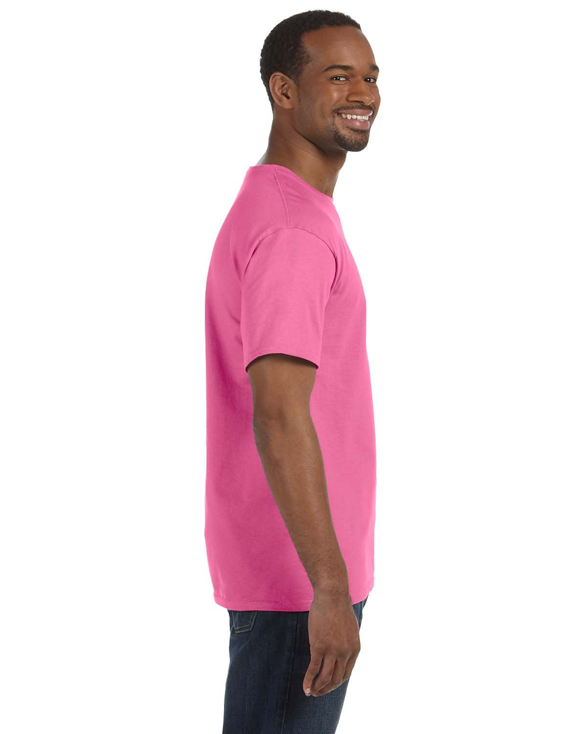 Jerzees Men's Shoulder To Shoulder Taping T-Shirt, Medium, Neon Pink