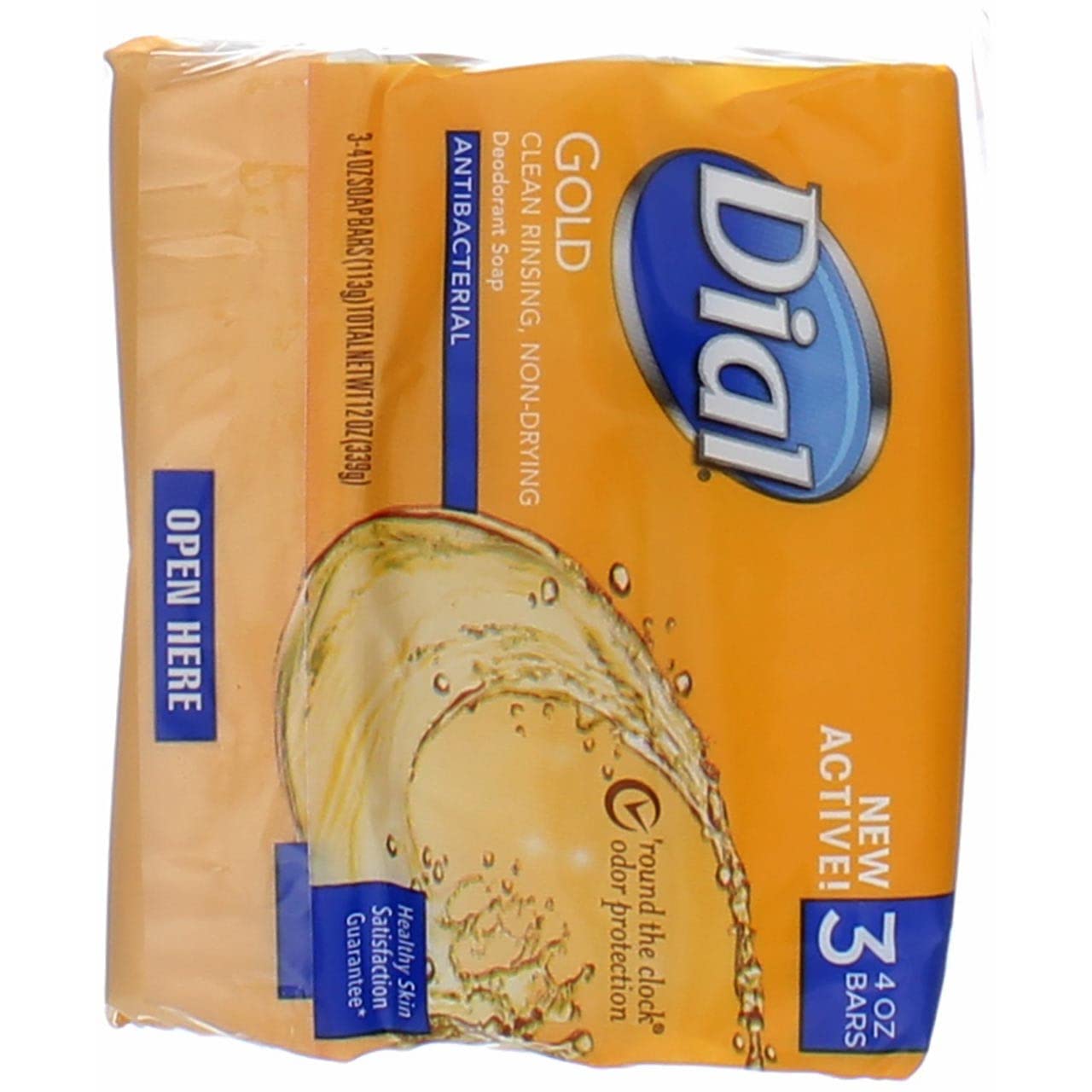Dial Antibacterial Deodorant Soap Bar, Gold, 4 oz bars, 3 ea (Pack of 6)