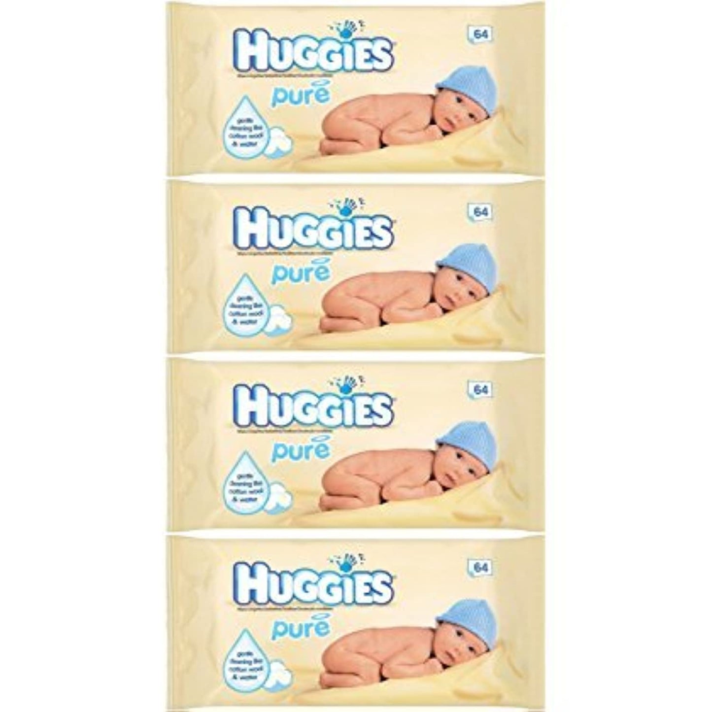 Huggies Pure Baby Wipes 56 Count (Pack of 4) 224 Wipes Total