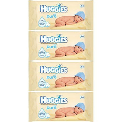 Huggies Pure Baby Wipes 56 Count (Pack of 4) 224 Wipes Total