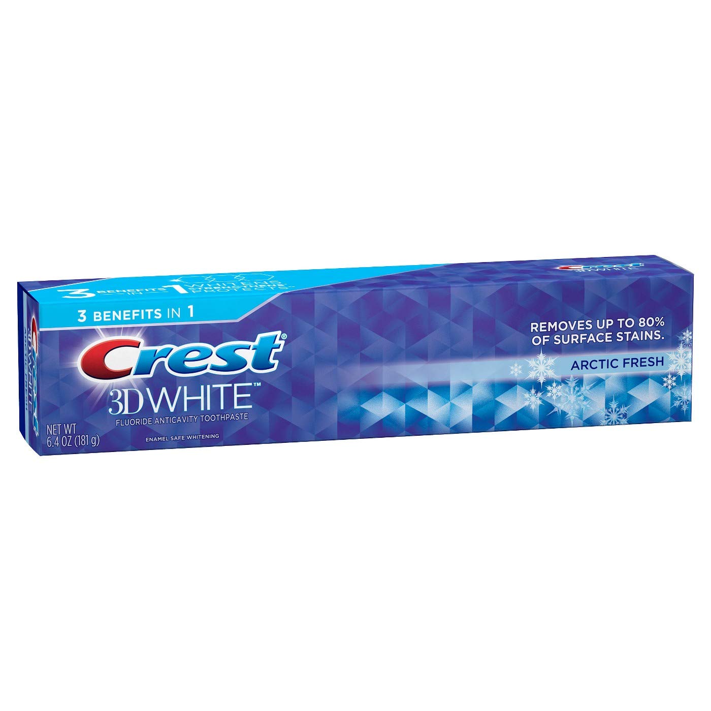 Crest 3D White Fluoride Anticavity Toothpaste, Arctic Fresh, 6.4 Ounce, (Pack of 6)