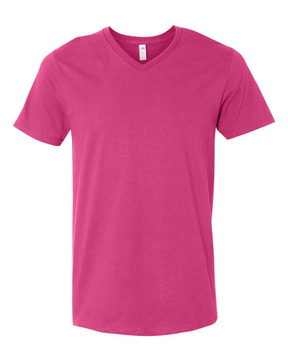 Fruit of the Loom Mens Sofspun V-Neck T-Shirt SFVR, M, Cyber Pink
