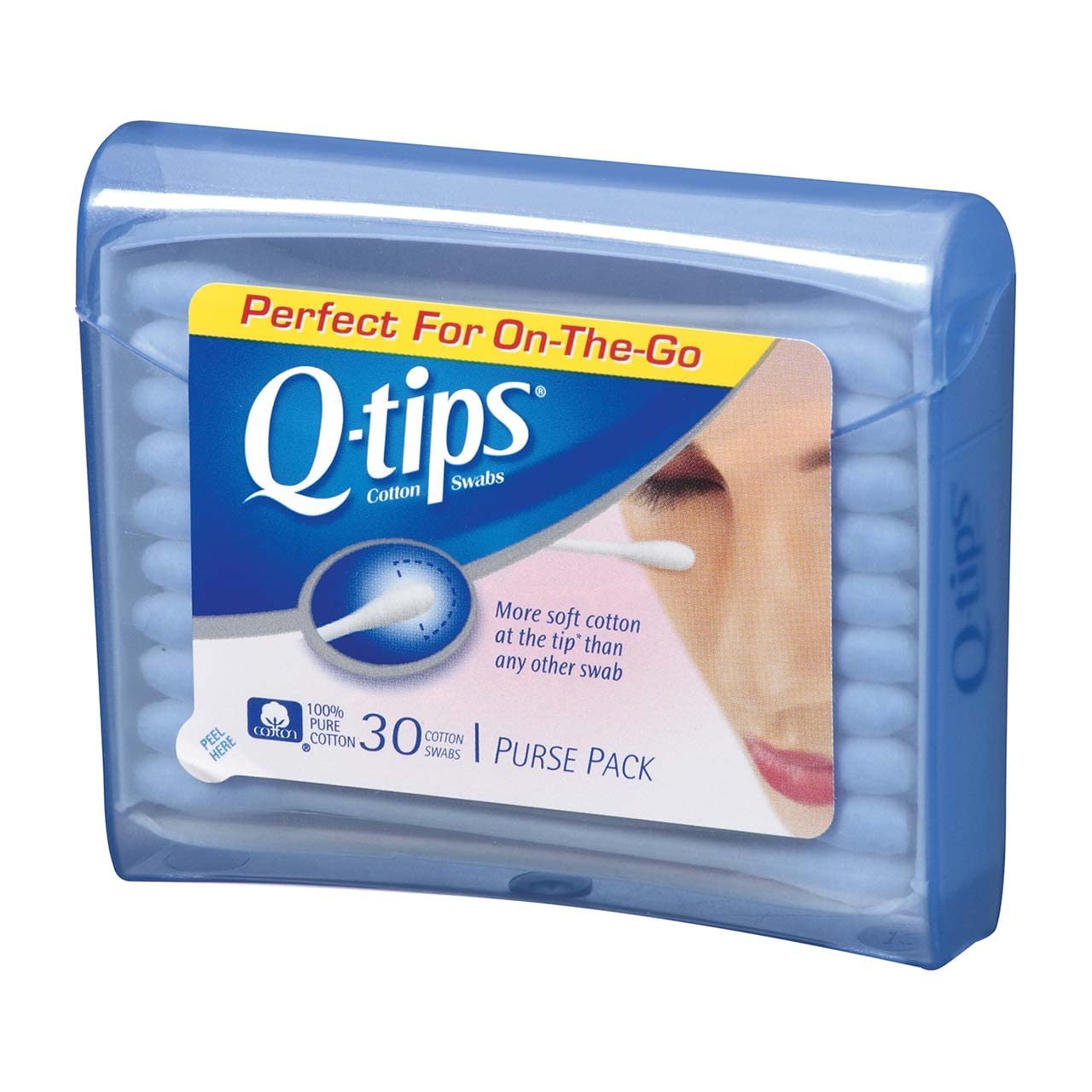 Q-tips Swabs Purse Pack 30 Each (Pack of 4)