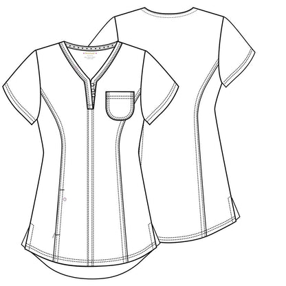 HeartSoul Tuckable V-Neck Medical Scrubs for Women, Performance Fabric Plus Size HS710, 2XL, Pewter