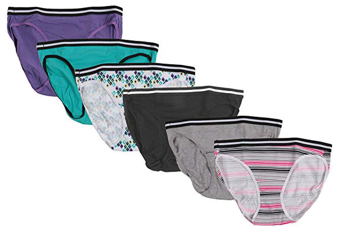 Hanes Premium Microfiber Bikini Briefs Panties For Women Tagless No Lines 6 Pack 5/S (Pant 4-8)