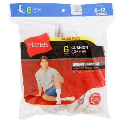 Fruit of the Loom Big and Tall Extra Cushioning Crew Sock, 5 Pairs