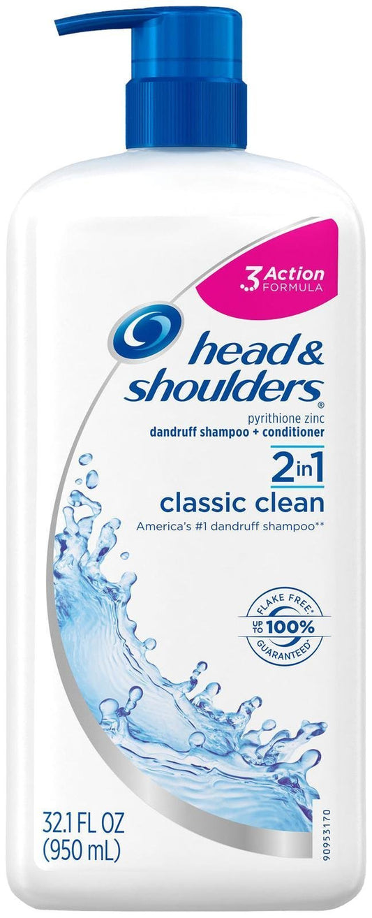 Head & Shoulders Classic Clean 2-in-1 Anti-Dandruff Shampoo + Conditioner, 32.1 oz
