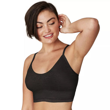 Maidenform Women's All-Over Lace Longline Bralette, Black, Small