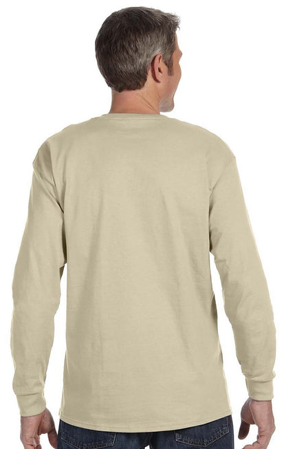 Hanes TAGLESS 6.1 Long Sleeve T-Shirt, L-Deep Forest