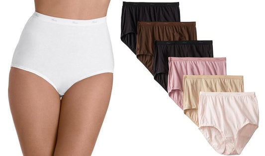 Hanes Women's 6Pack Assorted Cotton Briefs Ladies Panties Underwear 6
