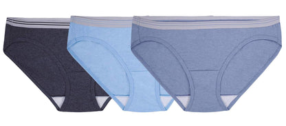 FOL Women's 3 Pack Assorted Cotton Low-Rise Hipster Panties, Assorted, 9