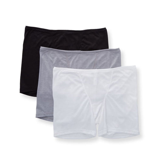 Hanes Women's 3 Pack ComfortSoft Lounge Boxer, Black/White/Heather Grey, 5