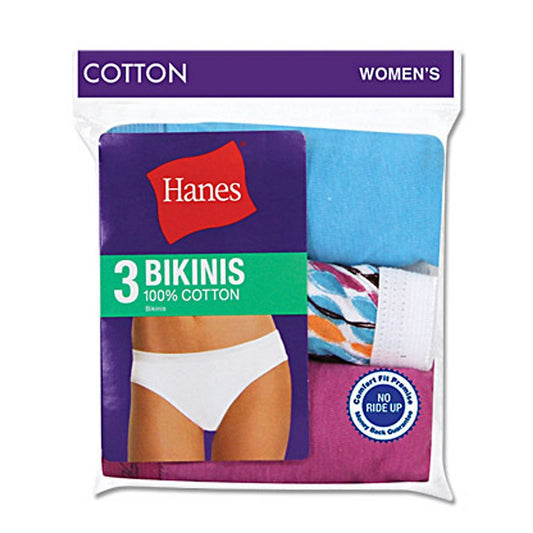 Hanes ComfortSoft Cotton Bikini 3-Pack 3-Pack, Assorted, 5