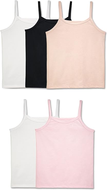 Fruit of the Loom Girls' Undershirts Camis 5 Pack