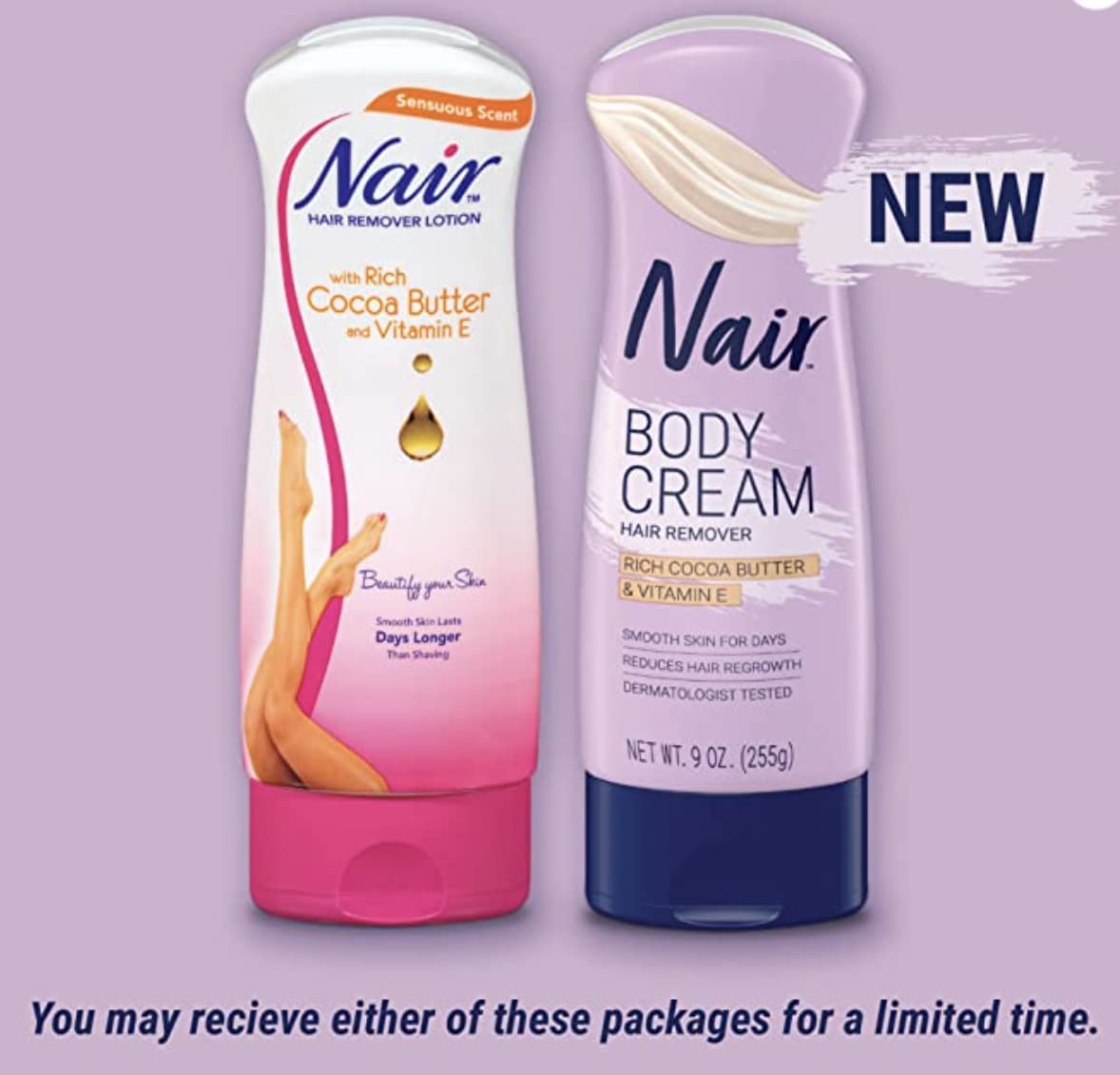 Nair Hair Remover Lotion Cocoa Butter & Vitamin E 255g by Nair