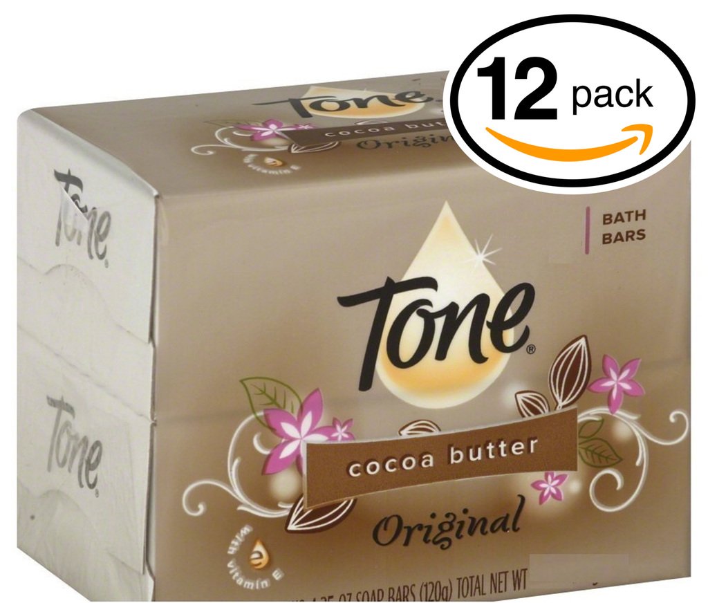 (PACK OF 12 BARS) Tone Soap Bath Bar, Original Scent. COCOA BUTTER, BOTANICALS & VITAMIN-E. Rich & Creamy Lather! Great for Hands, Face & Body! (12 Bars of Soap, 4.25oz Each Bar)