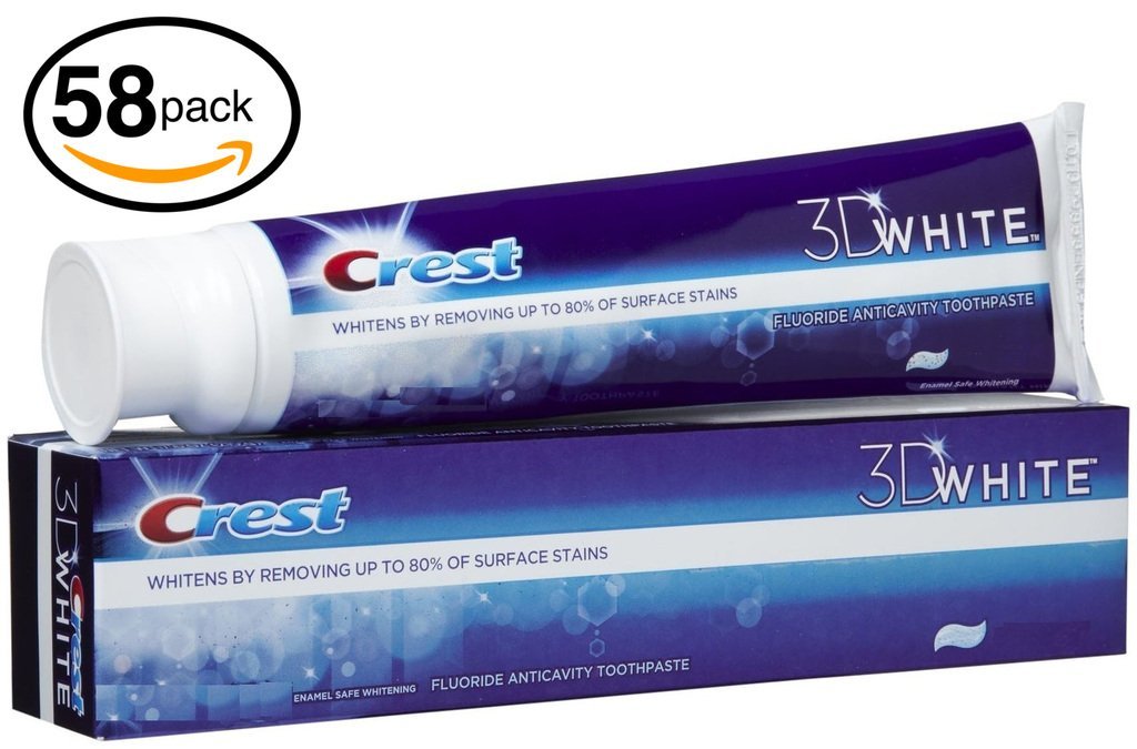 (PACK OF 58 TUBES) Crest 3D White ARCTIC FRESH Icy Cool Mint Anti-Cavity & TOOTH WHITENING Toothpaste. Removes Up to 90% of Surface Stains on teeth! REFRESHING MINT FLAVOR! (58 Tubes, 4.8oz Each Tube)