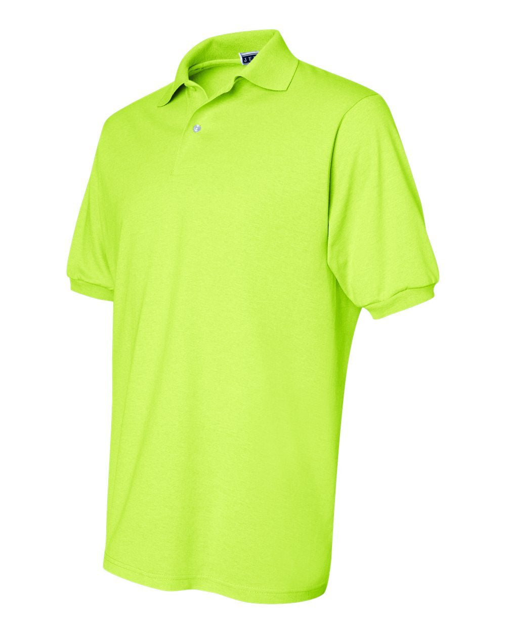 Jerzees Men's 2 Button Placket Welt Knit Collar Polo Shirt, Small, Safety Green