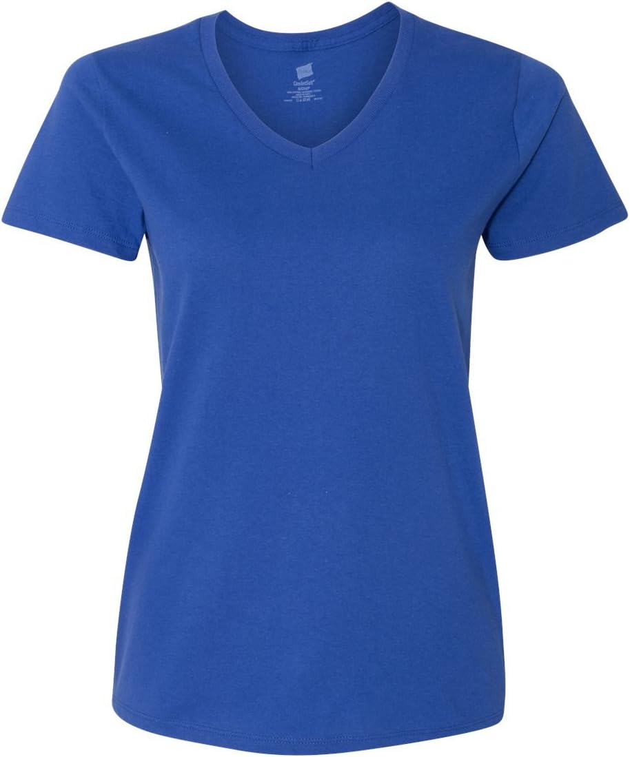 Hanes Women's Relaxed Fit Authentic Essentials Short Sleeve V-neck T-Shirt
