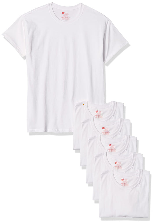 Hanes Men's Classics ComfortSoft Tagless Tees, (6-Pack) White, 3X-Large