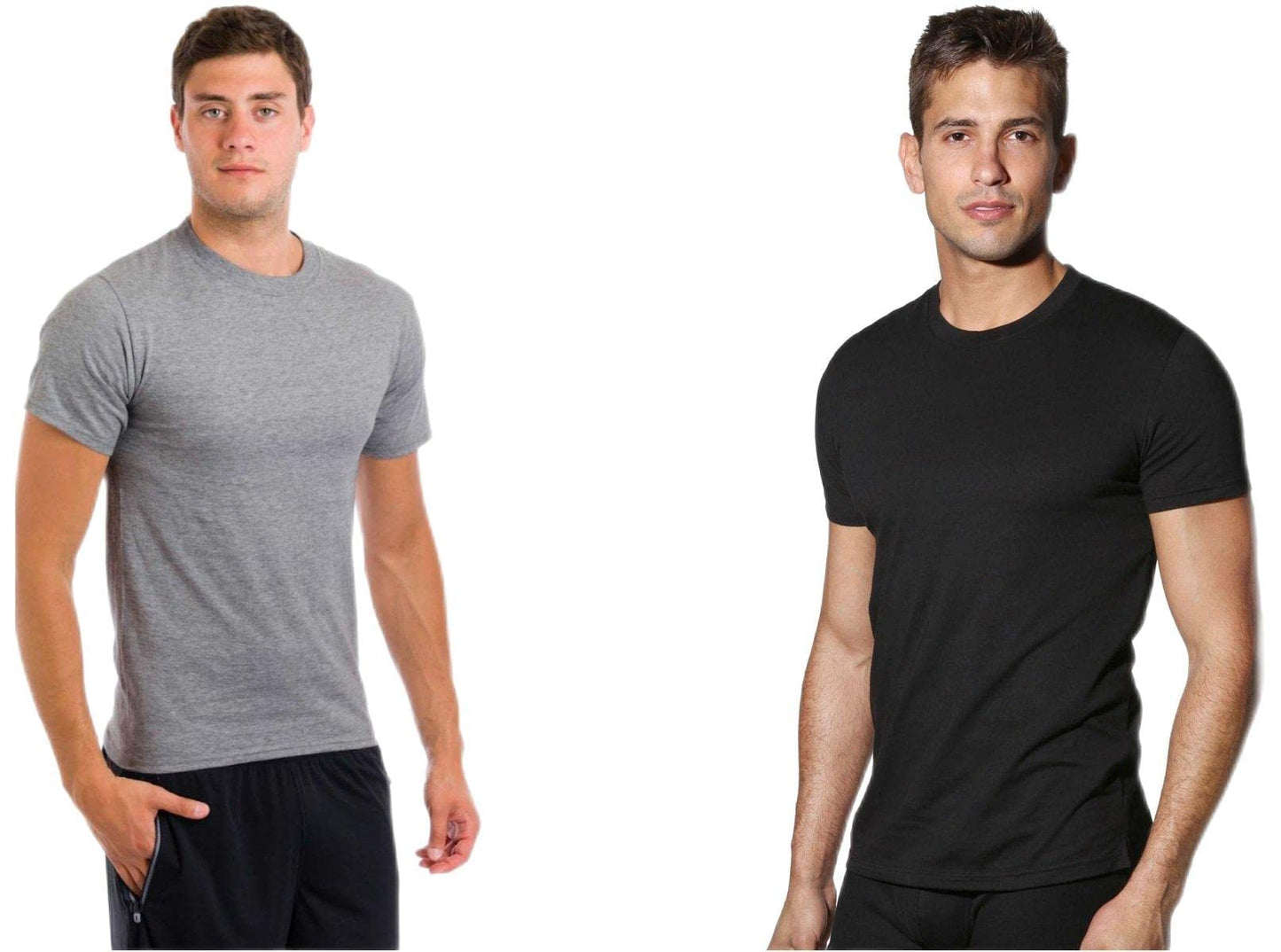 Hanes Hanes Men's Tagless ComfortSoft Crewneck T-Shirt (Bulk Packaging) (XXXXX-Large, Black/Grey)