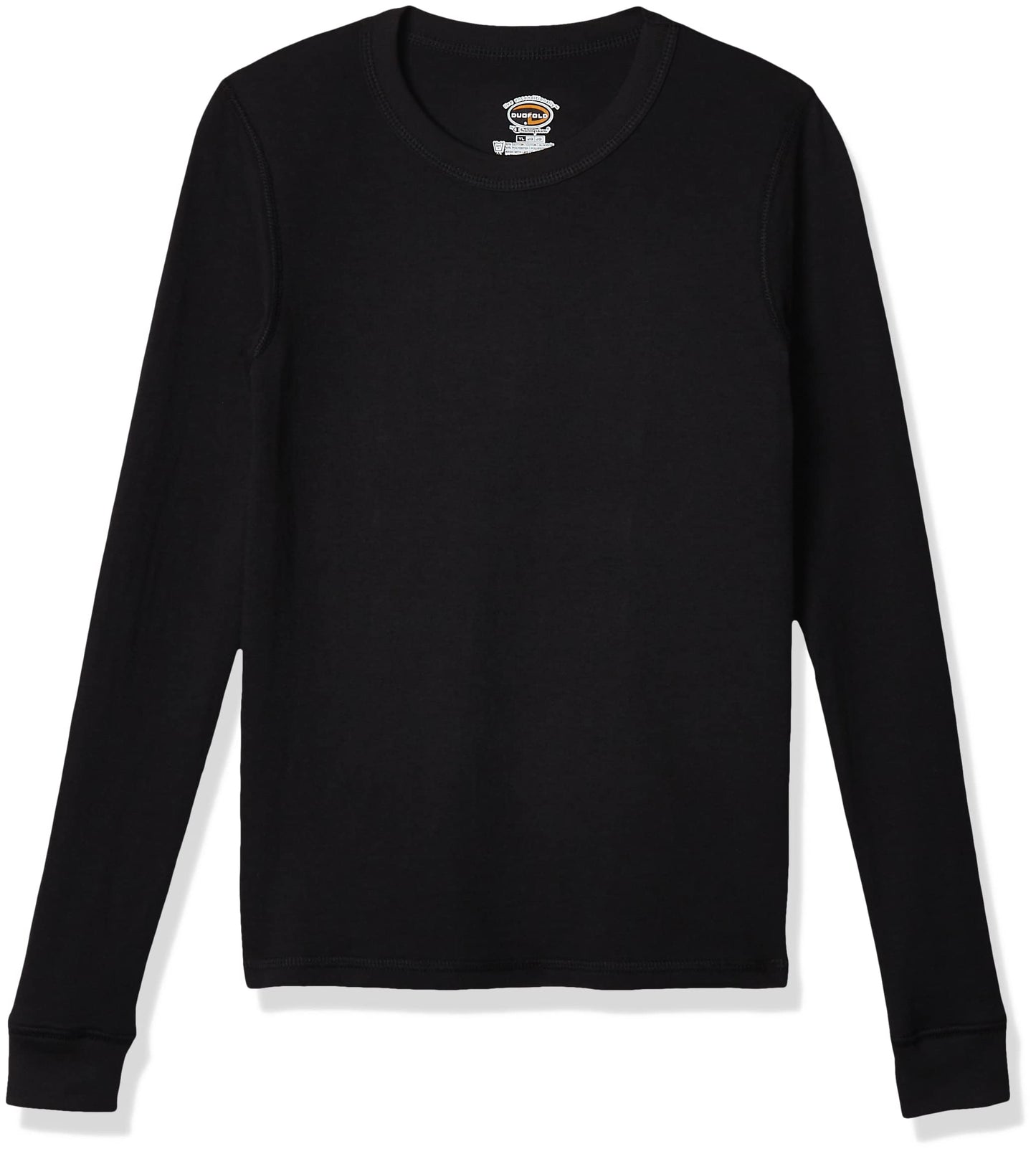 Duofold Boys Light Weight Double Layer Thermal Shirt, Black, Large