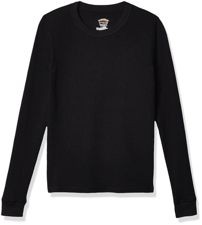 Duofold Boys Light Weight Double Layer Thermal Shirt, Black, Large