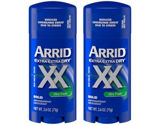 Arrid XX Ultra Fresh, Extra Extra Dry, Solid Antiperspirant Deodorant, 2.6 Oz. (Pack of 3)