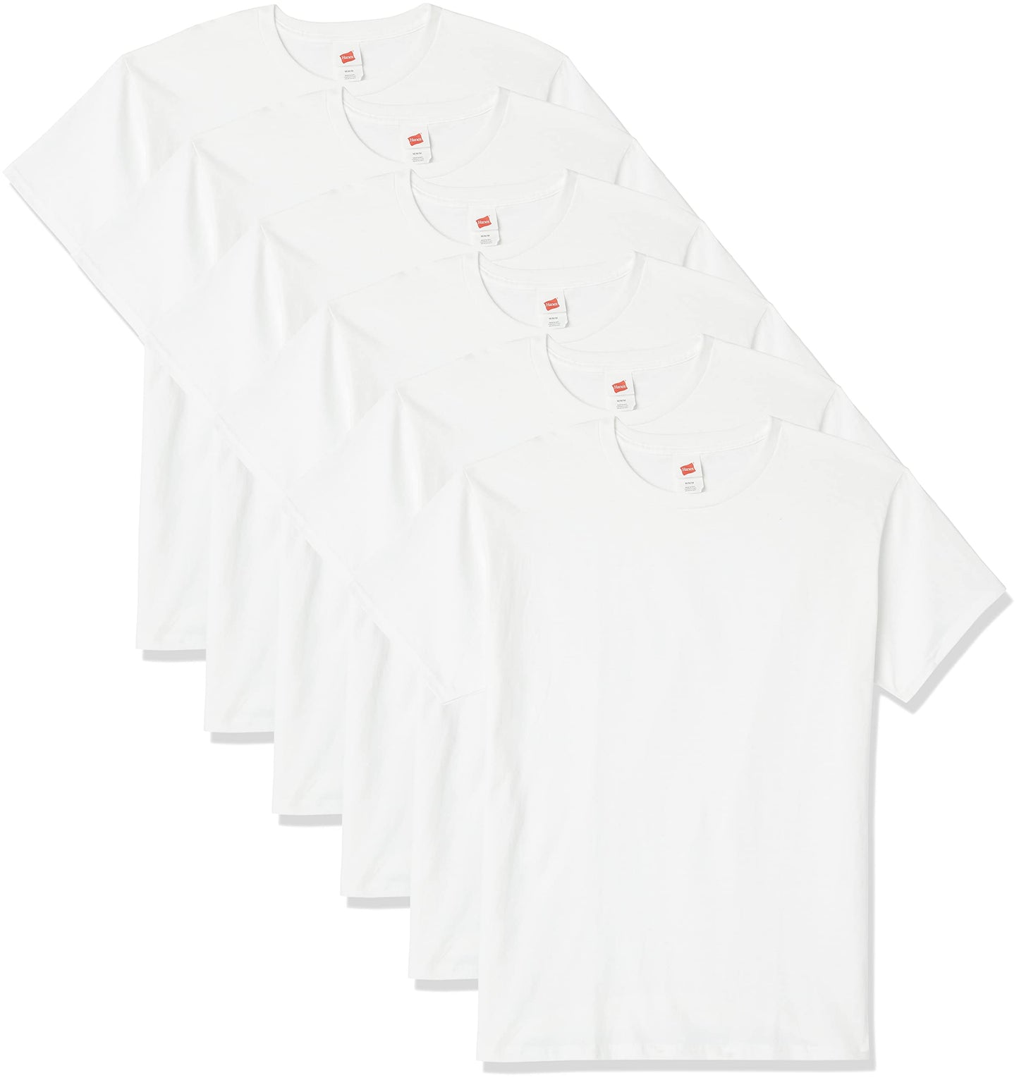 Hanes Men's ComfortSoft T-Shirt (Pack of 6) (White, 5X-Large)