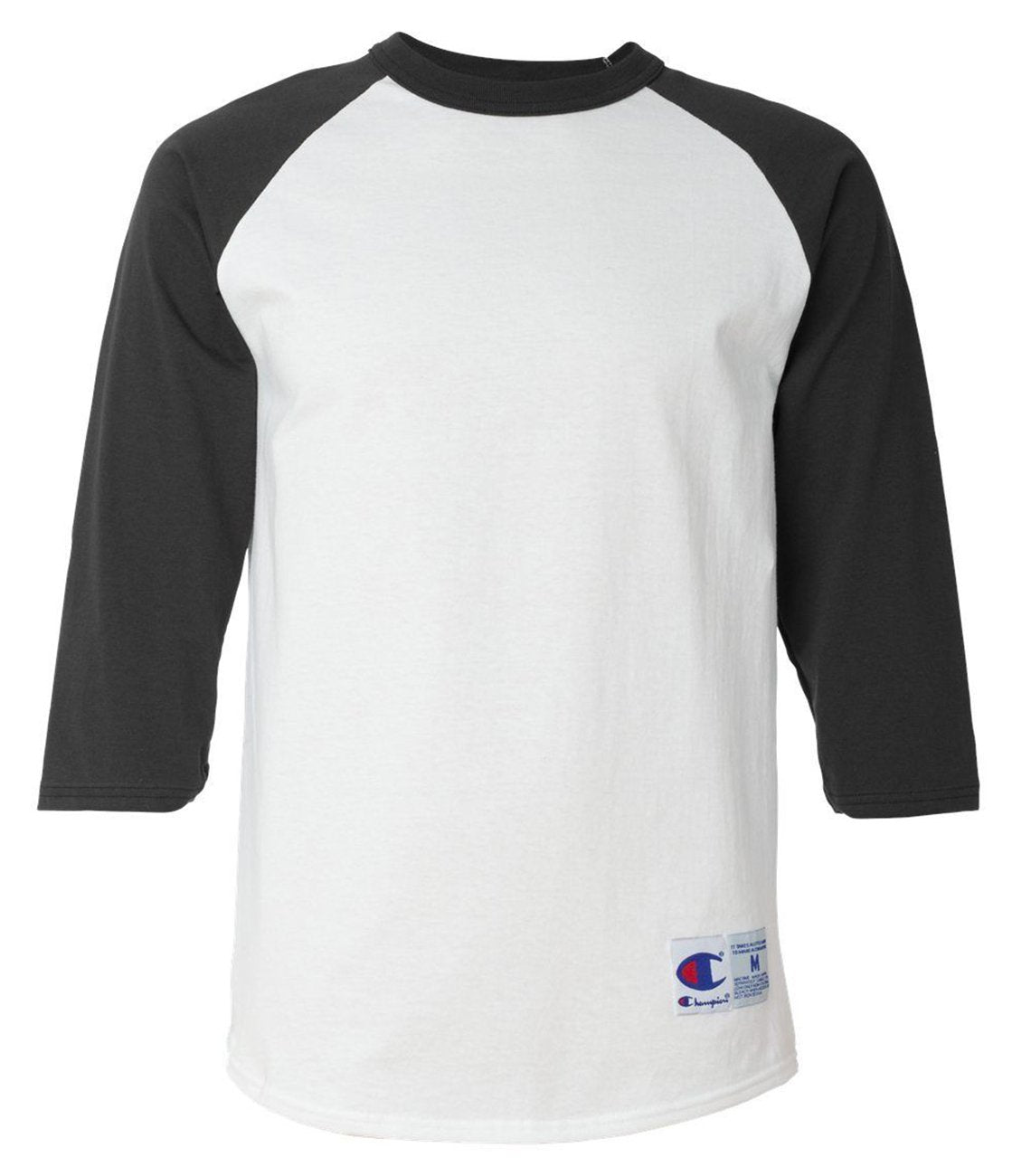 Champion Men's Raglan Baseball T-Shirt, White/C Gold, X-Large