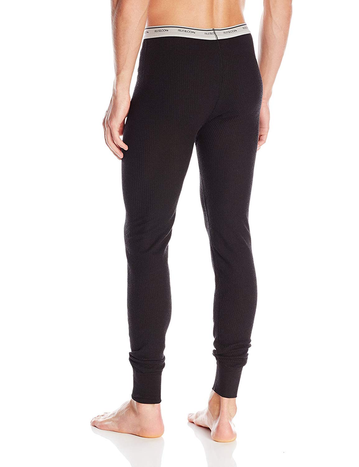 Fruit of the Loom Men's Classic Midweight Waffle Thermal Underwear Bottoms (1-Pack), Black Soot, 5X-Large