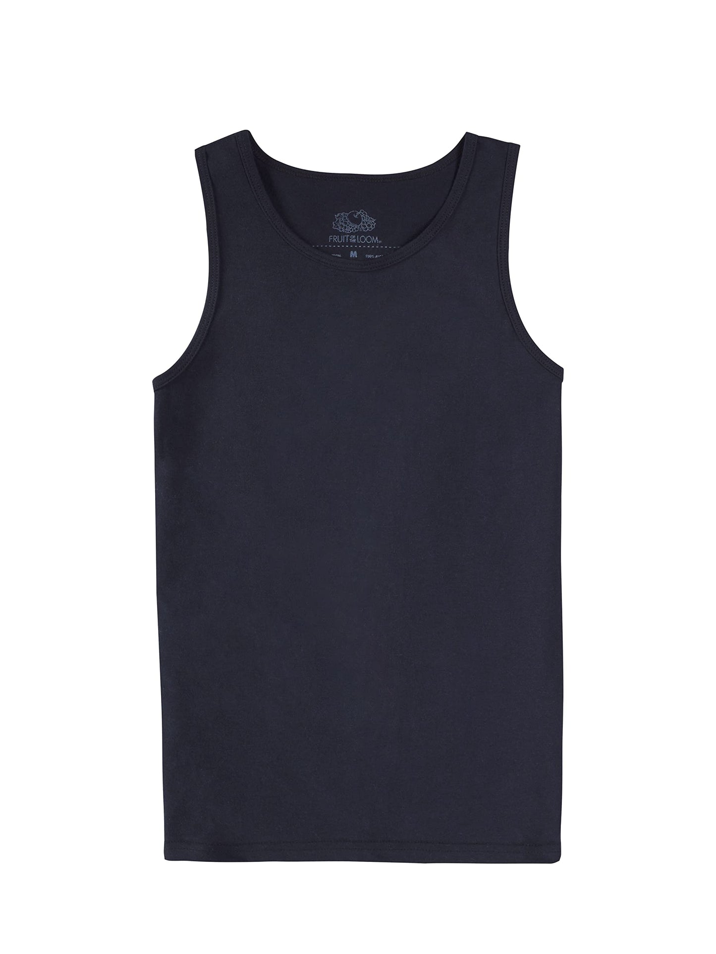 Fruit of the Loom Boys' Solid Multi-Color Soft Tank Tops, 3 Pack, WHITE/ORANGE/BLACK, Small