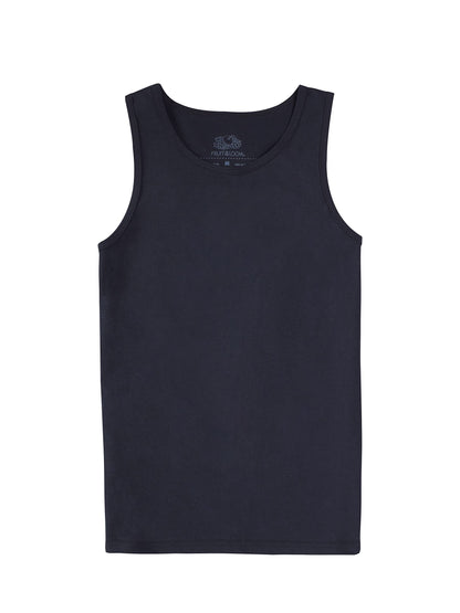 Fruit of the Loom Boys' Solid Multi-Color Soft Tank Tops, 3 Pack, WHITE/ORANGE/BLACK, Small