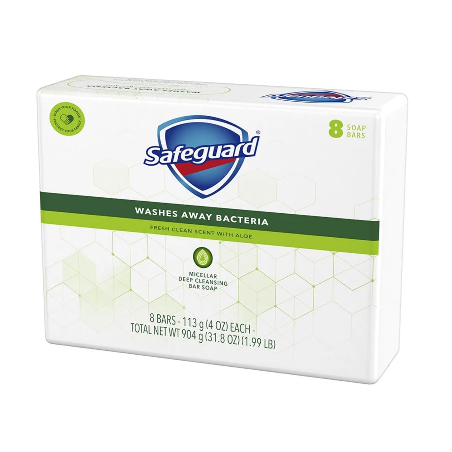 Safeguard White Soap, 4 Oz Ea. - 6 Packs x 8 Count, 48 Bars Case