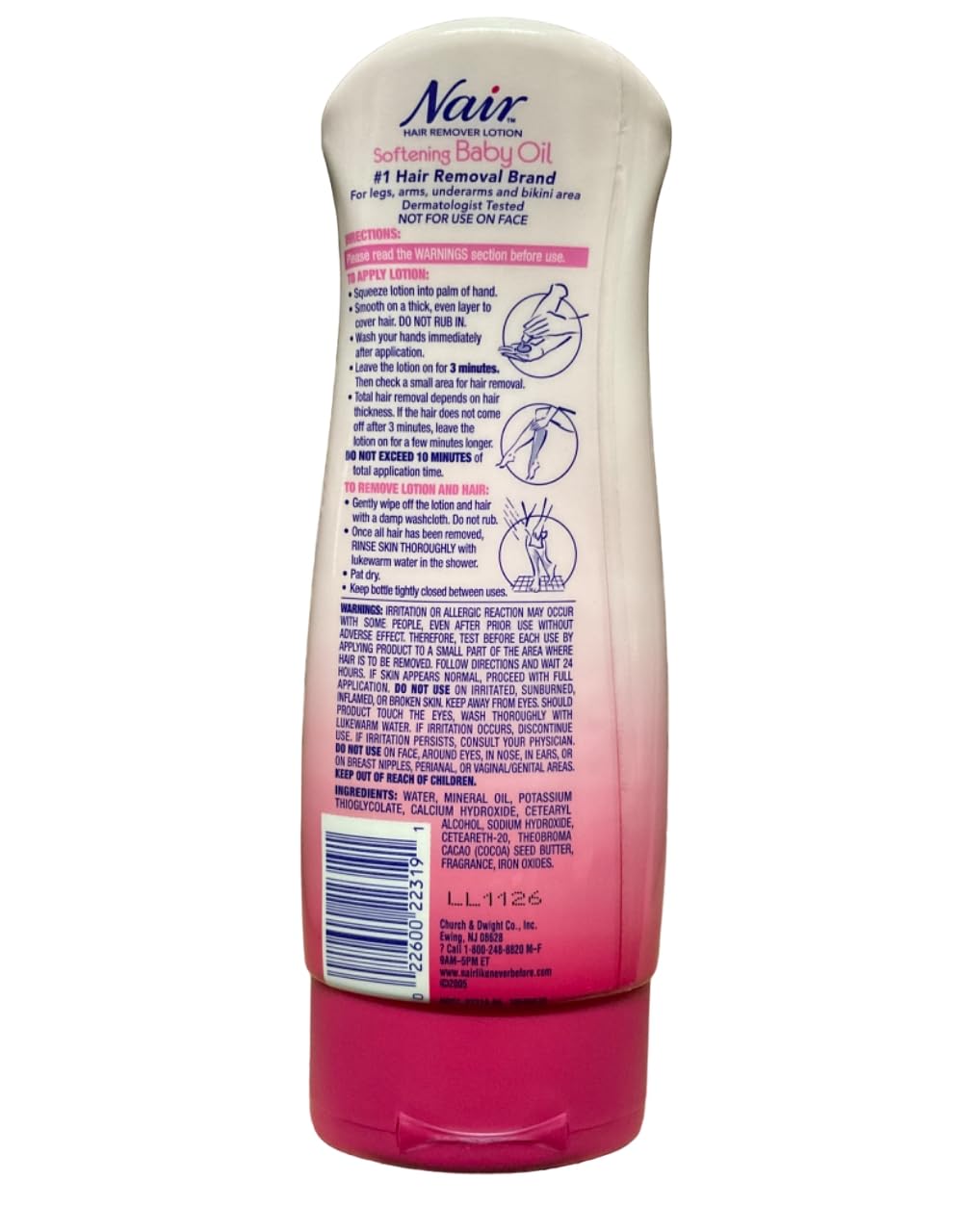 Nair Hair Remover Lotion For Body & Legs, Baby Oil 9 oz (Pack of 4)