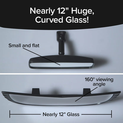 Angel View Wide-Angle Rearview Mirror, As Seen On TV Black Convex Car Mirror Installs in Seconds and Fits Most Cars, SUVs & Trucks, Holiday Gift, 4 Pack