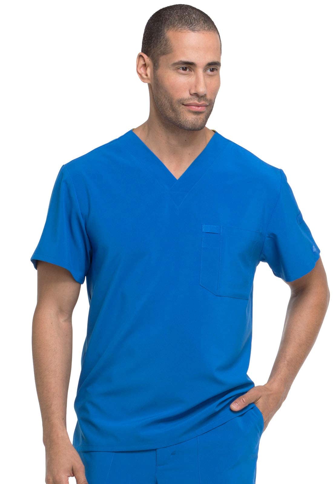 Dickies EDS Essentials Men Scrubs Top Tuckable V-Neck Plus Size DK635, 2XL, White
