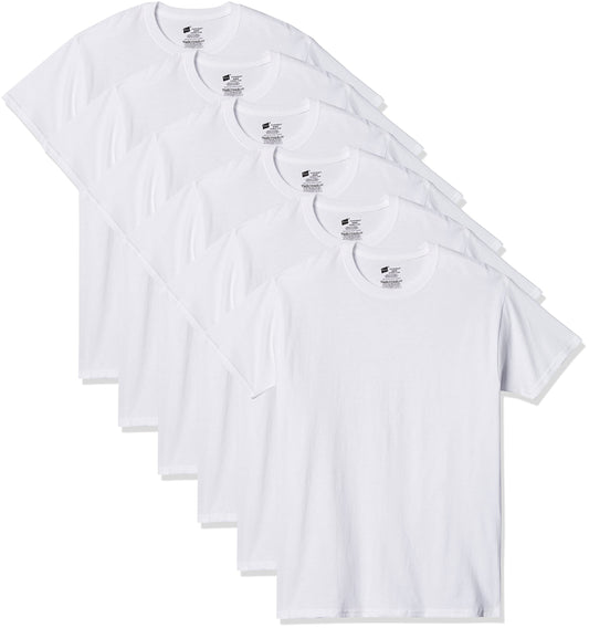 Hanes Men's FreshIQ Crew T-Shirt 6 Pack XXL White