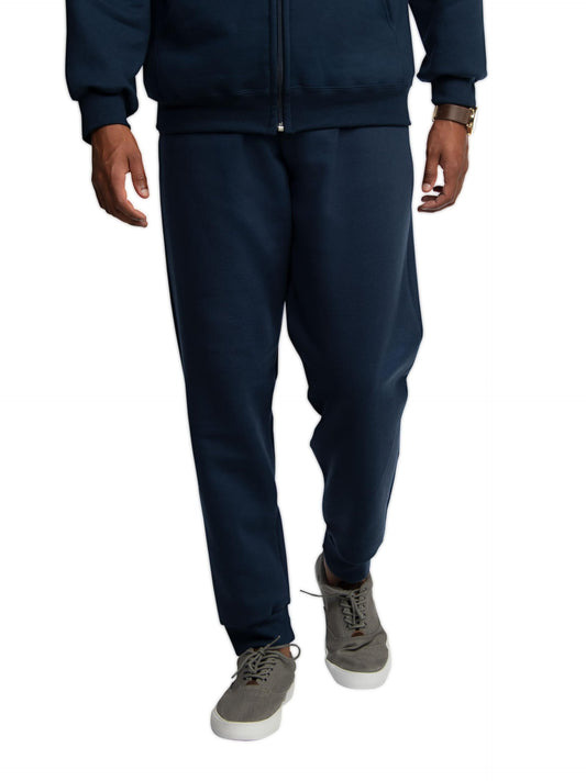 Fruit of the Loom Men's Eversoft Fleece Joggers, Moisture Wicking & Breathable, Sizes S-2X, Cotton Blend-Navy, Small