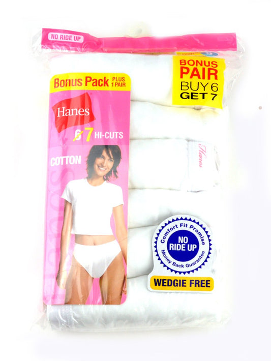 Hanes Women's 7 Pack No Ride Up Comfort Fit Cotton Hi-Cuts-8/XL