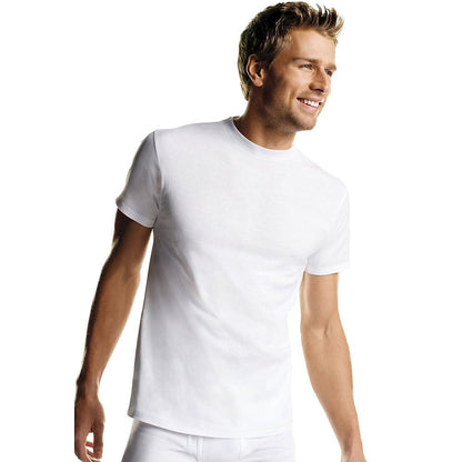 Hanes Men's White TAGLESS Crewneck Undershirt 12-Pack
