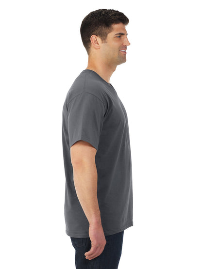 Fruit of the Loom Mens Heavy Cotton HD V-Neck T-Shirt (39VR) -White -S