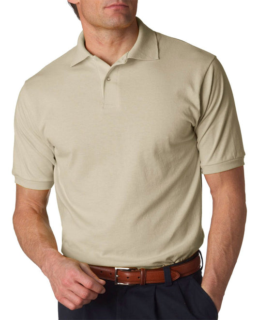 Jerzees mens 5.6 oz. 50/50 Jersey Polo with SpotShield(437)-SANDSTONE-M