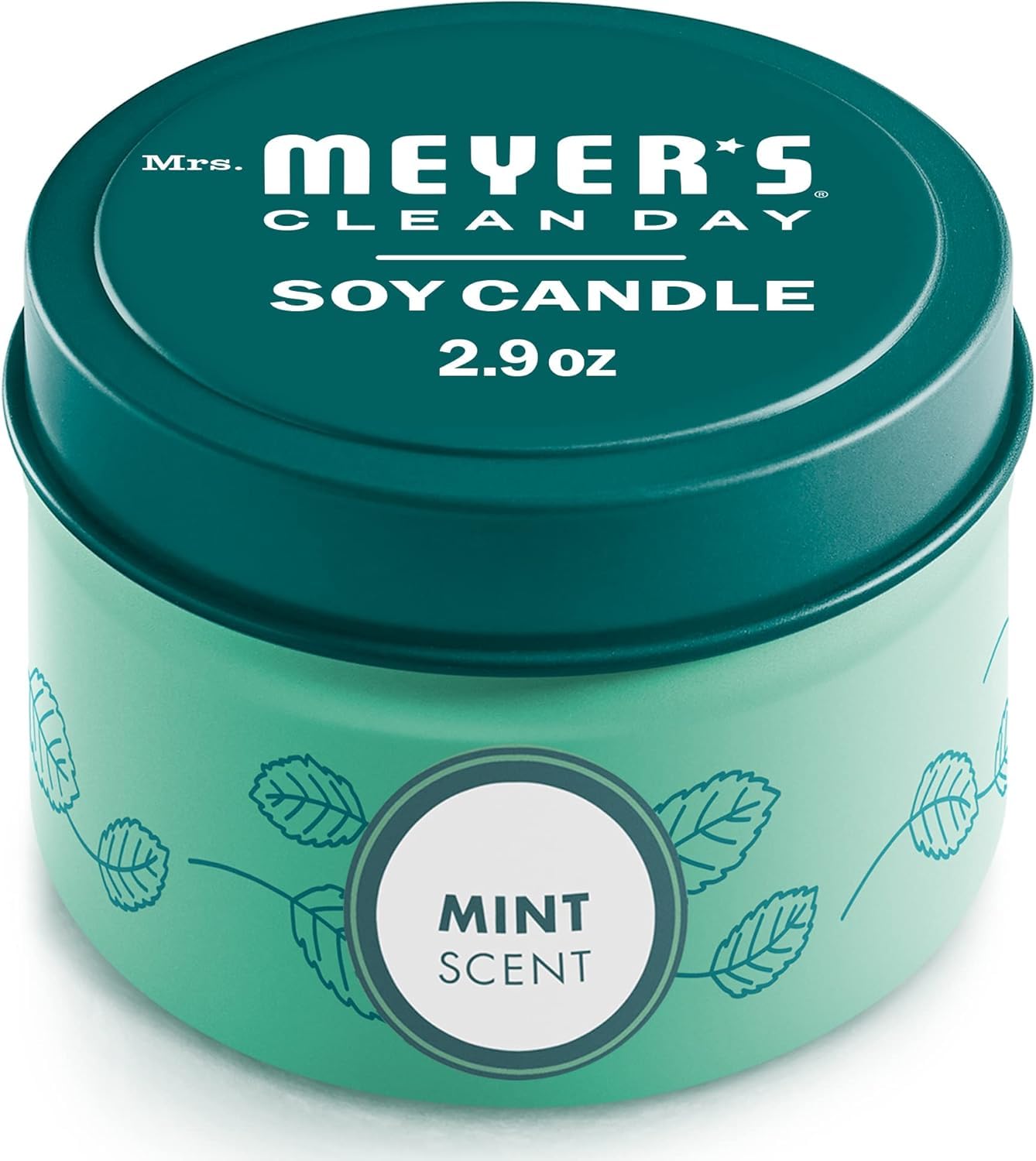 MRS. MEYER'S CLEAN DAY Soy Tin Candle, 3 Pack, 12 Hour Burn Time, Made with Soy Wax and Essential Oils, 2.9 oz, Mint