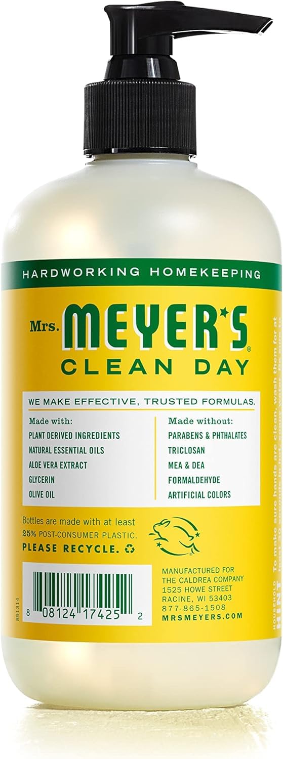 MRS. MEYER'S CLEAN DAY Hand Soap, Made with Essential Oils, Honeysuckle, 12.5 Fl oz (Pack of 2)