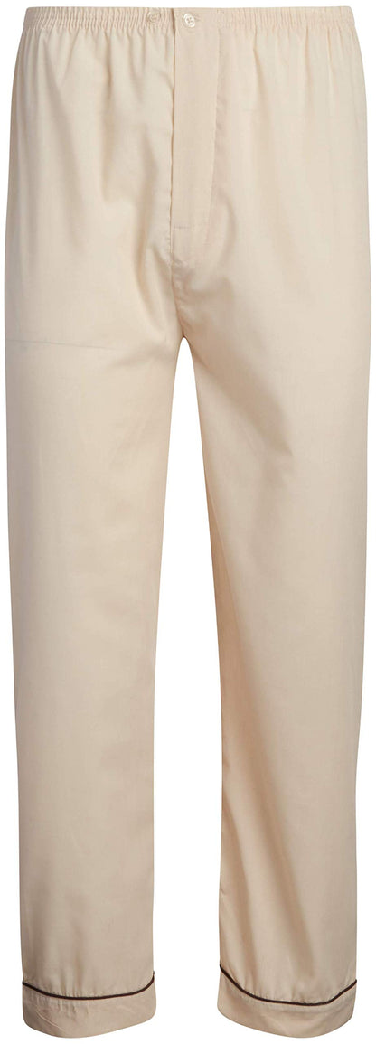 Ten West Apparel Men’s Pajamas Set - Long Sleeve Button Down Sleep Shirt and Pajama Bottoms Sleepwear Set, Size 2X-Large, Tan